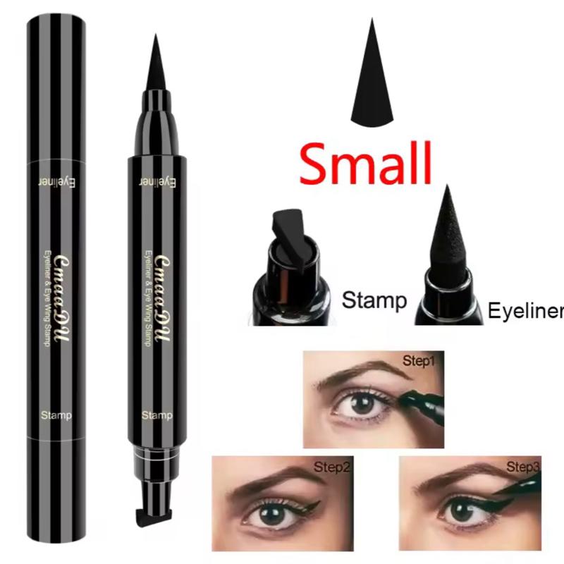 Big Seal Stamp Liquid Eyeliner Pen Waterproof Fast Dry Black Eye Liner Pencil With Double-ended Tip for Precise Application