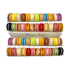 Macaron Bites Assorted French Macarons 48 Count Crunchy Exterior Moist Interior Gourmet Cookies Pastel Colors