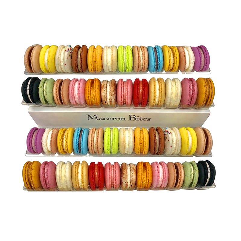 Macaron Bites Assorted French Macarons 48 Count Crunchy Exterior Moist Interior Gourmet Cookies Pastel Colors