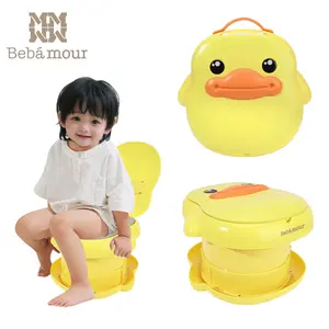 BEBAMOUR Portable Travel Potty for Toddlers, Foldable Potty Training Toilet Seat with Liners & Storage Bag, Emergency Potty for Car Travel, Camping & Outdoor Use