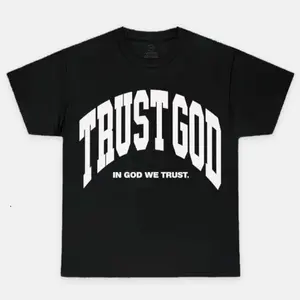 Women's "IN GOD WE TRUST" Printed Cotton Short-Sleeve Round Neck T-Shirt, Double Hem, True Fit Everyday Casual T-Shirt, Shortsleeve, Tshirt