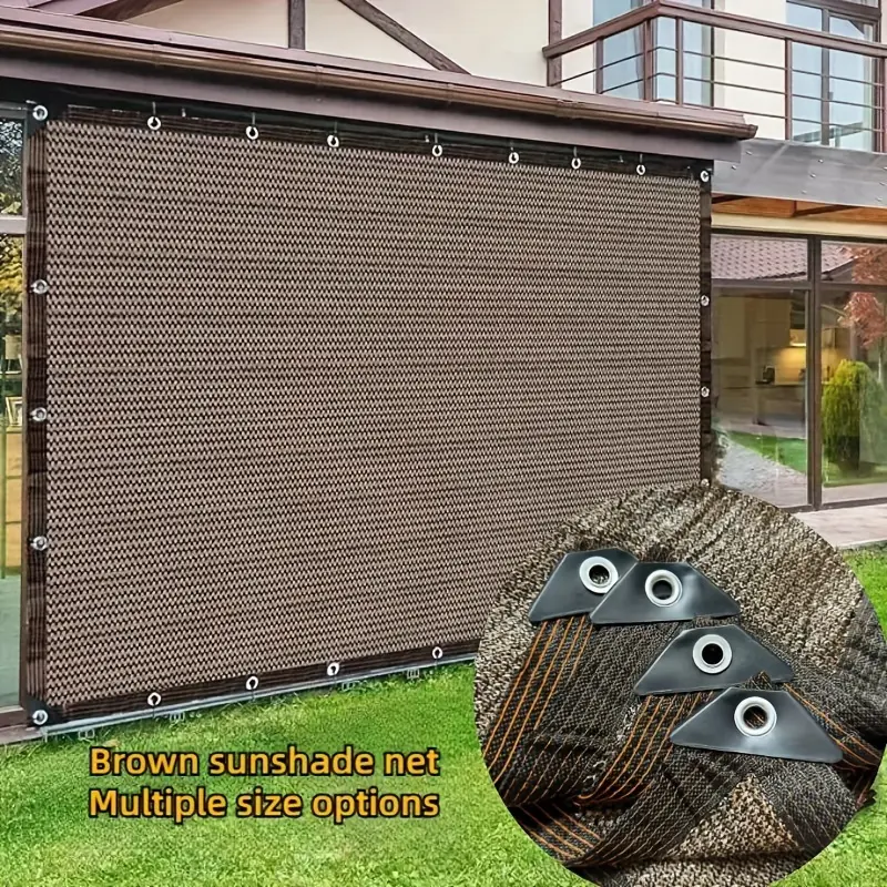 1pc Brown Sunshade Net, Ideal for Garden Terraces, Greenhouses, Outdoor Pavilions, Dog Houses, Chicken Coops, Patio Canopy, Sun Shelter