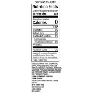 Starry Zero Sugar Lemon Lime Soda, 12 Fl Oz Cans (Pack of 12)