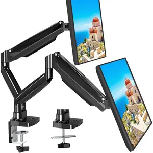 Dual Monitor Desk Mount fits 22” to 35” Ultrawide Computer Screen, Holds up to 26.4lbs Each, Fully Adjustable Long Monitor Arm for Two Monitors, Gas Spring Monitor Stand, 100x100 VESA Mount