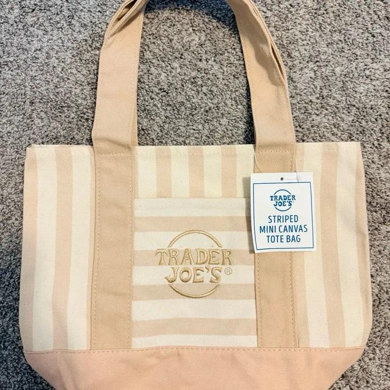 Trader Joe’s Striped Canvas Tote Bag - Cute Versatile Reusable Handbag, Lightweight Portable Daily Shopping Accessory, 4 Pastel Color Options (Trader Joes Bag) Trader Joe’s Striped Canvas Tote Bag - Cute Versatile Reusable Handbag, Lightweight Portable Daily Shopping Accessory, 4 Pastel Color Options (Trader Joes Bag)