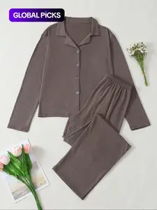 New Women's Long-Sleeve Pajama Set, Elegant Fashion Loungewear with Soft, Skin-Friendly Fabric, Comfortable Home and Casual Wear for Daily Use