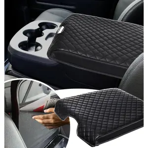 Center Console Armrest Cover Fit for 2013-2018 Ram 1500 & 2013-2024 Dodge Ram 2500/3500/1500 Classic Model, PU Leather Middle Console Cover Car Accessories with Hidden Pockets, Jump Seat Console Only