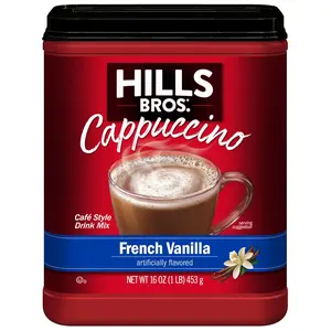 Hills Bros. Cappuccino Mix – Rich, Frothy Coffeehouse-Tasting Instant Drink Mix – Quick and Easy Preparation – Perfect for Hot & Iced Drinks & Creaming Coffee – French Vanilla, 1 Pack of 16oz