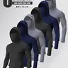 SKYWEHYD Men’s 6-Pack Athletic Fit Hoodies with Integrated Face Mask Protection, Elastane-Polymer High-Stretch Compression Fabric, Quick-Dry, Breathable, UV-Protective, Windproof Outdoor Sports Tops for Fishing, Biking (TikTok Shop Back to School)