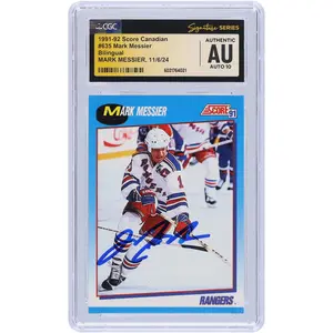 Mark Messier New York Rangers Autographed 1991-92 Score Canadian Bilingual #635 CGC Fanatics Witnessed Authenticated Auto 10 Card - Fanatics Authentic Certified