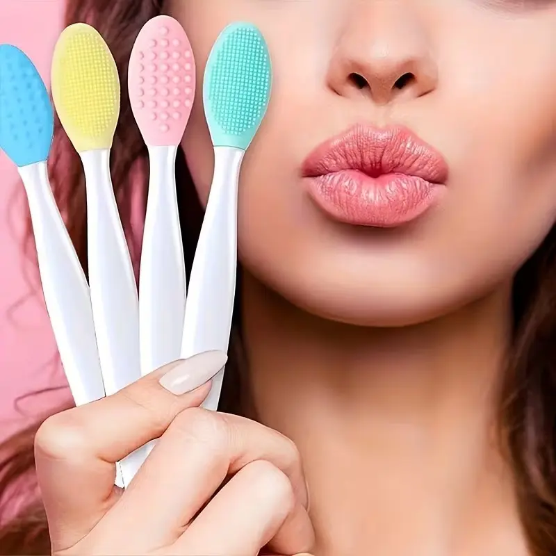 Dual-Head Silicone Face Brush, Single-Head Nose Brush, Facial Cleansing Brush, Face Scrub Brush, Facial Brushes, Exfoliate, Massage, Remove Blackheads, Makeup Remover, Deep Clean, All Skin Types