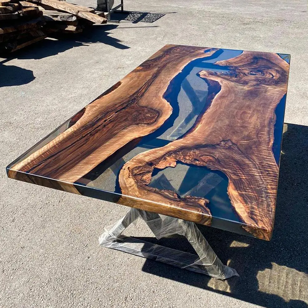 [OST110] Olive Wood Epoxy Table custom epoxy river slab table, Executive Desk, Custom Large Epoxy River Table, Solid Wood Slabs Table, Large Computer Office Desk Workstation, Business Furniture for Home Office