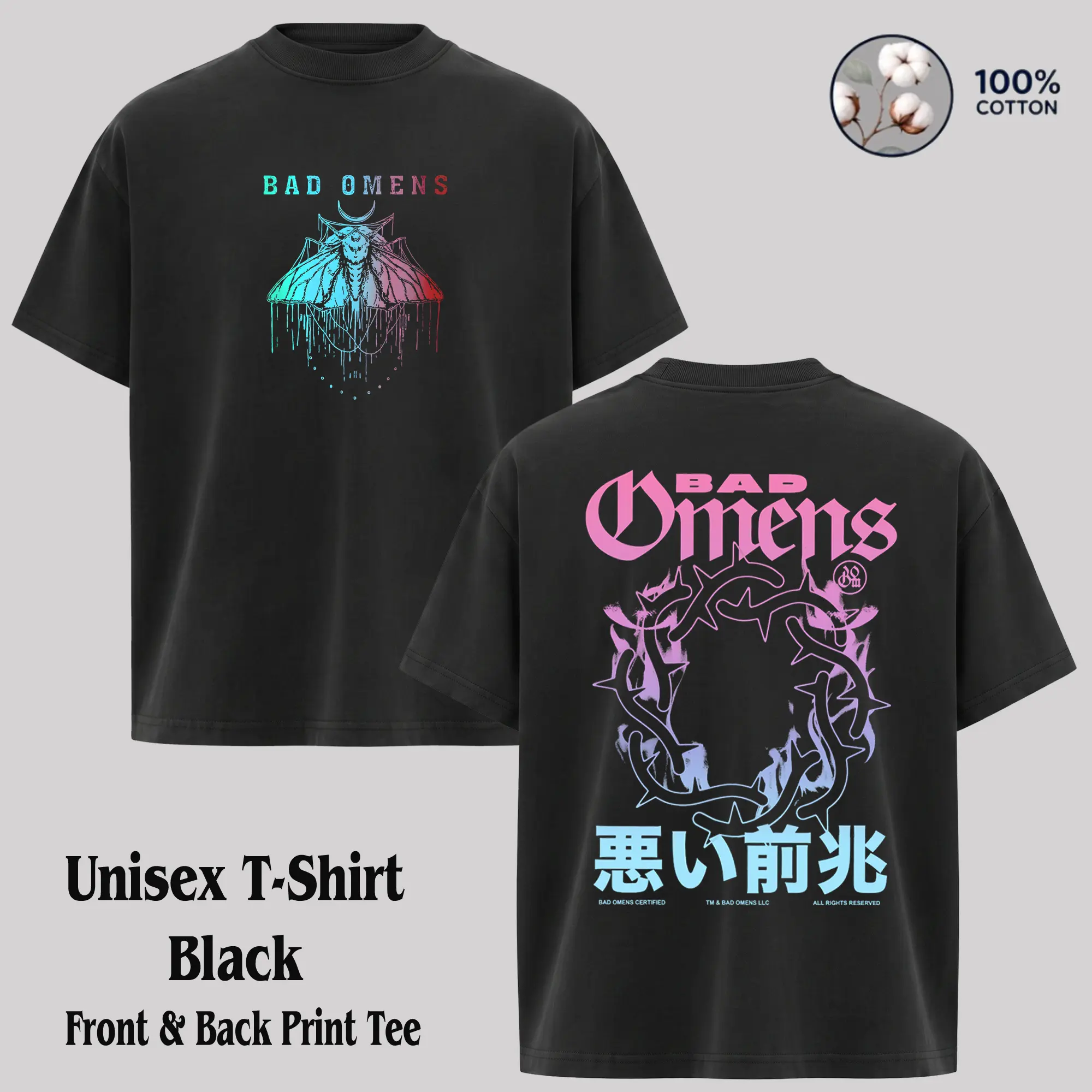 Bad Omens rock tour short sleeve classic black color Wasde Tee & Hoodie, rock tour t-shirt, alternative band merch, trending t-shirt, 90s graphic tee, vintage graphic tee, grunge aesthetic shirt, classic rock merch Menswear