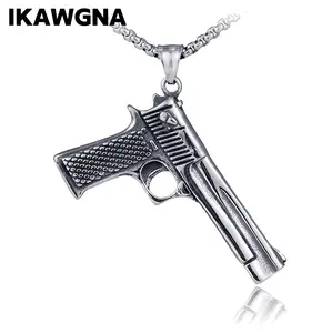 Punk Rock Titanium Steel Desert Eagle Style Necklace,28" Link Chain