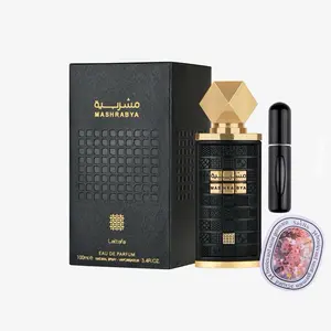 Mashrabya for Unisex Eau de Parfum Spray, 3.4 Ounce / 100 ml Comes with 5ML Refillable Spray Bottle and Scented Card Dates Pepper Pink