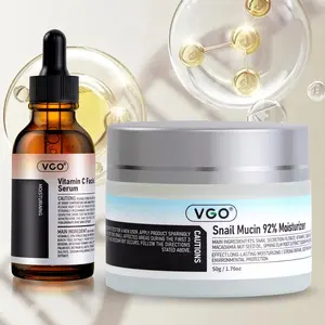 VGO Snail Mucin 92% Moisturizer and VitaminC Facial Serum Essence 30ml/60ml UltimateHydration and Nourishment for Radiant SkinHydrating USA   Set Moisturizing Cream Gentle Hyaluronic Comfortresh cream philosophy  Repair youthful glow skin night