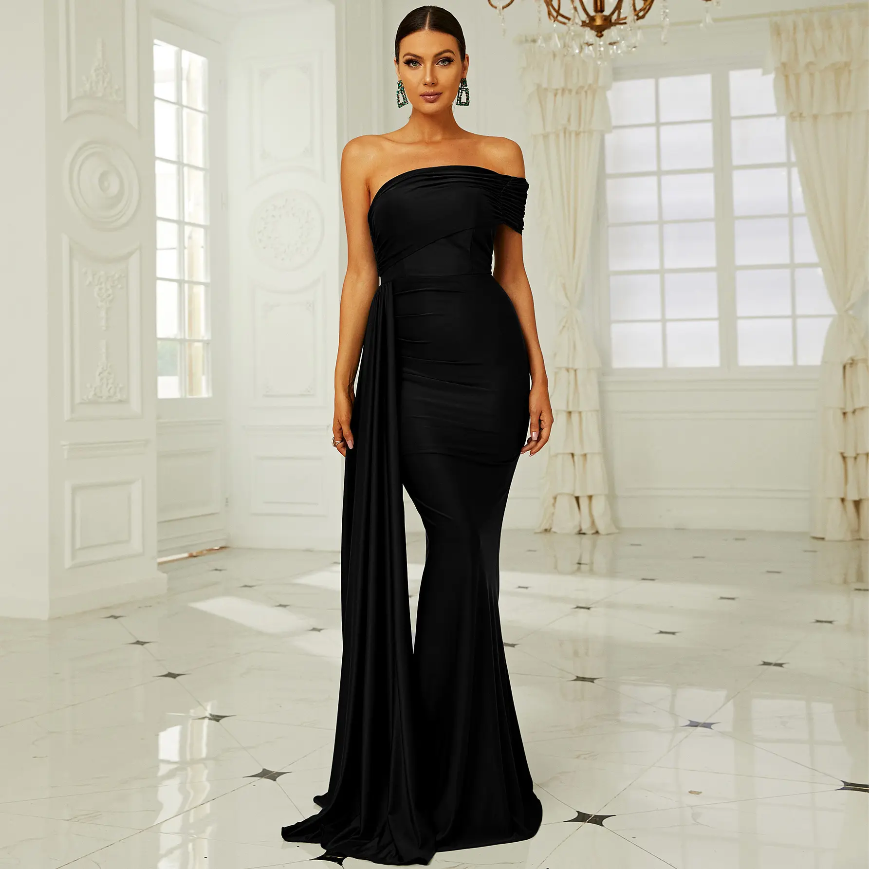 MISSORD Draping Black Dress Elegant Sophisticated Design for Formal Events Weddings Versatile Stylish Black Color Flattering Silhouette Curves Upscale Gatherings Perfect Sleek - TikTok Shop MISSORD Draping Black Dress Elegant Sophisticated Design for Formal Events Weddings Versatile Stylish Black Color Flattering Silhouette Curves Upscale Gatherings Perfect Sleek - TikTok Shop