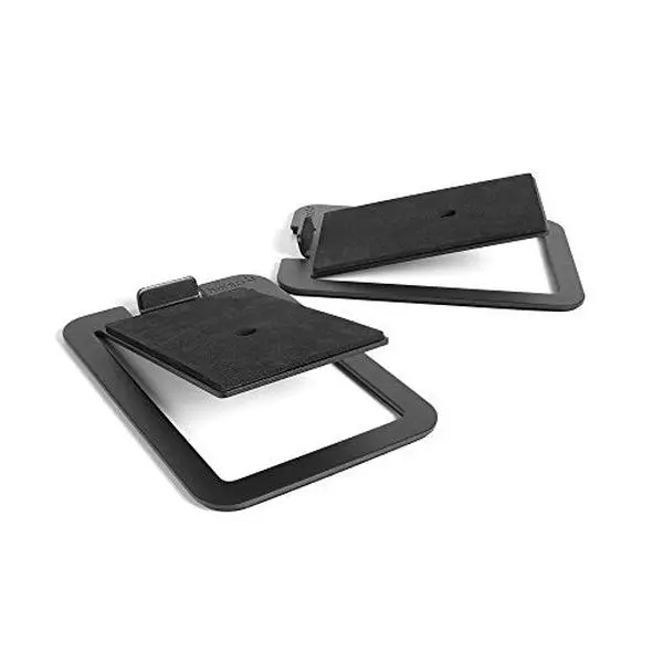 Kanto S4 Compact Steel Frame Desktop Hi-Fi Stereo Speaker Stands (Pair) - 5.5x7.9x2.0 Inches, 8 lb Per Stand, Metal Audio Accessories with Computer Attachment, Screw-Fitted Mounting Hole, Vibration Pad, 5.5 X 7.9 X 2.0 Inches