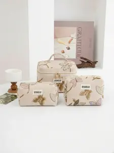 1pcs/3pcs Stylish dragonfly embroidered cosmetic bag, holiday casual beach bag, elegant sequined clutch, zippered portable travel toiletry bag, portable storage bag, linen patchwork mesh cosmetic bag, travel essential, back-to-school supplies