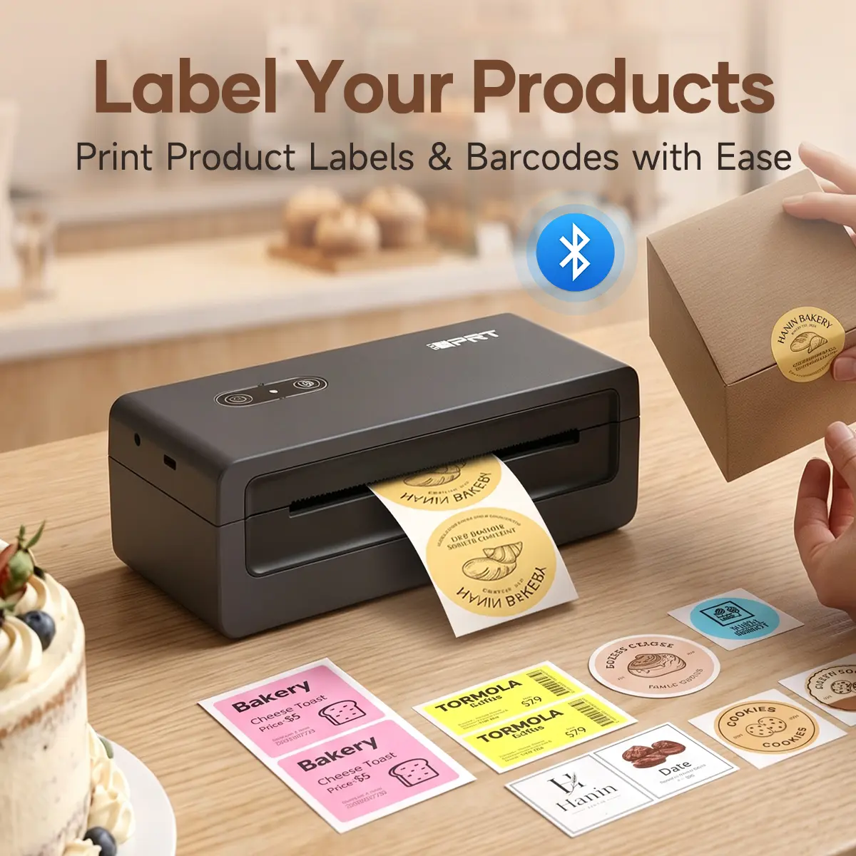 Bluetooth Thermal Shipping Label Printer for Phones, SP460BT 4x6 Printer Compatible with Windows Mac iOS and Android, Ink less Printer for Small Business Shipping Packages, Supports eBay Amazon UPS and USPS#SummerWins #DealsForYouDays