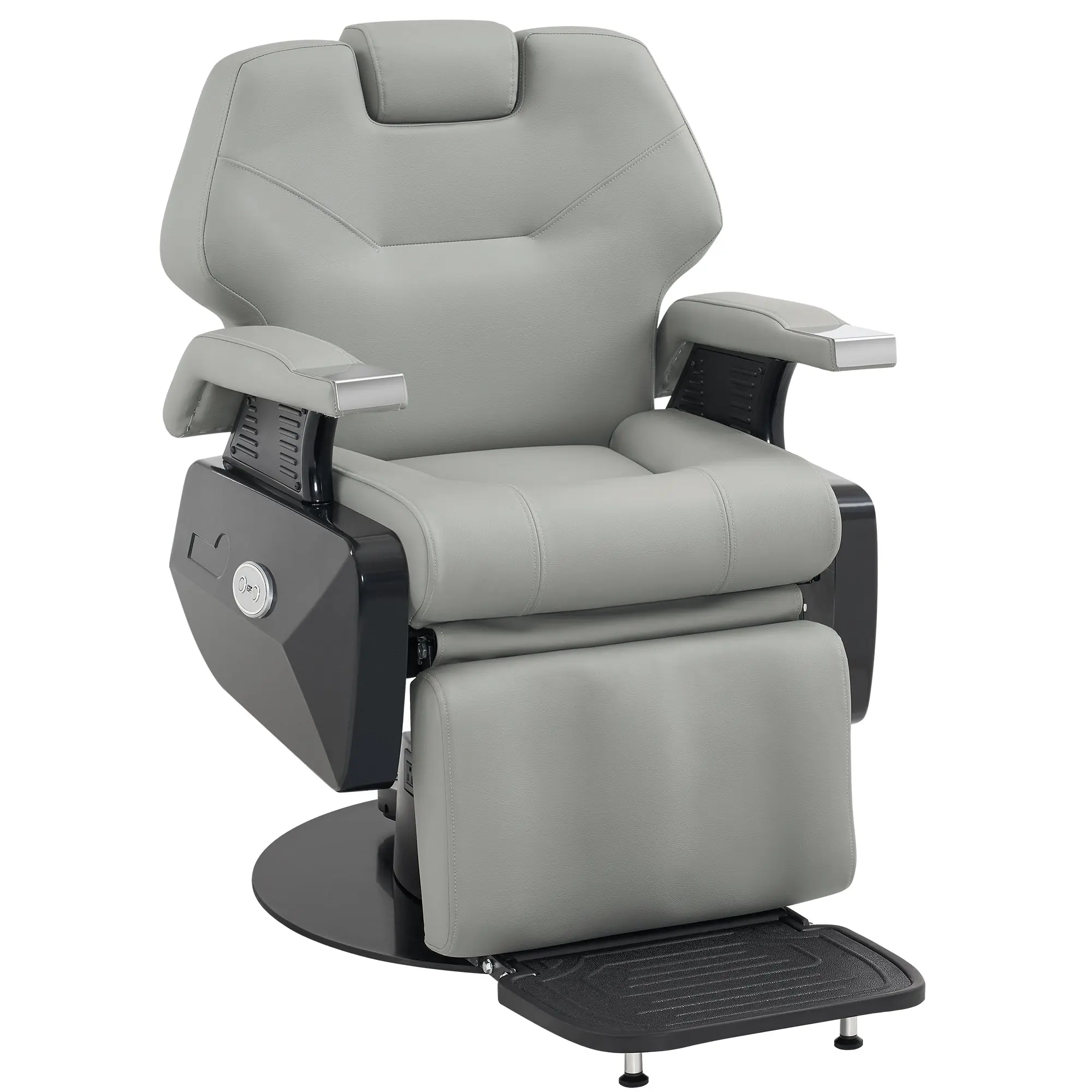 BarberPub Model 9108 Electric Barber Chair - Adjustable Construction, Durable Materials, Foam-Padded Design, Reclining Feature, Convenient Modern Salon Commercial Furniture for Hair Stylists, Features