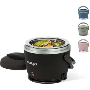 Crock-Pot Electric Lunch Box 20-Ounce Portable Food Warmer Black Licorice Perfect for Travel On-the-Go & Office Use |   Stylish Spill-Free & Dishwasher-Safe |   Ideal Men & Women's Gifts