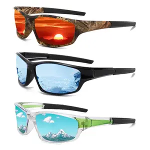 Polarized UV400 Sports Sunglasses, Anti-Glare Windproof Ultra-Lightweight Driving Fishing Outdoor Glasses, Oversized Aviator with Yellow Night Vision Lenses for Men & Women