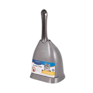 Cat Litter Scoop with Hidden Holder, Metal Poop Scooper, Durable Deep Shovel Sifter, Easy Clean Kitty Litter Box Tool, Odor Control Storage