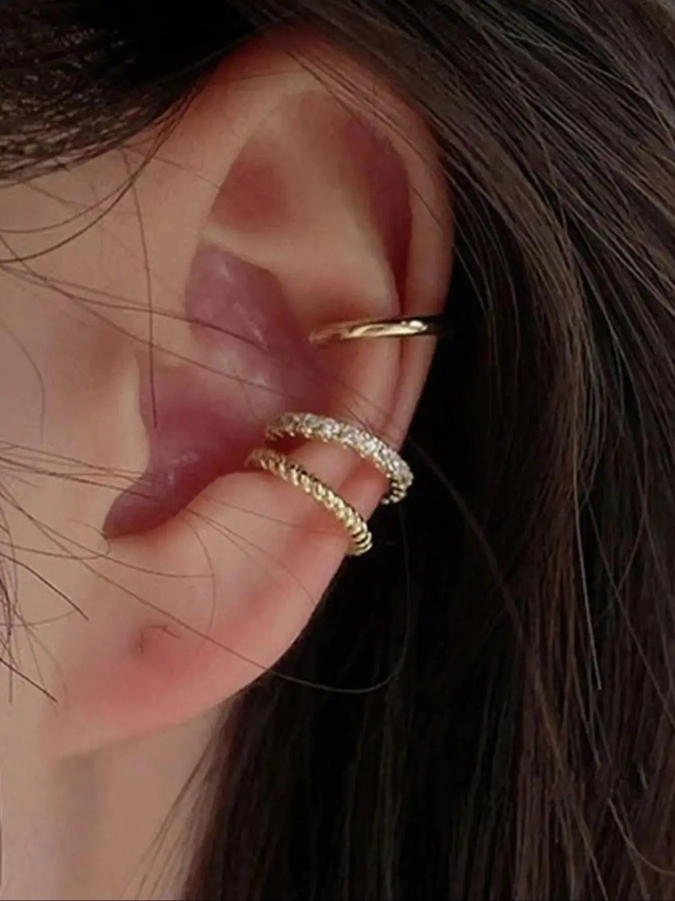 Fashionable Minimalist Ear Cuff, Artificial Gemstone Decor Ear Cuff, Stylish All-match Ear Jewelry for Women & Men for Daily & Party Decor, Trendy Jew