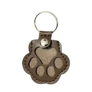 Leather Keychain Pet Hair Storage Keychain Dog Paw Pendant Storage Pet Pendant