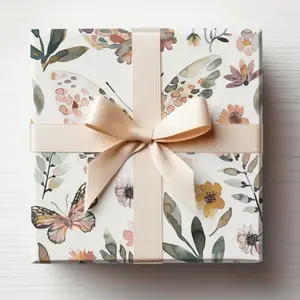 Spring Butterfly Wrapping Paper Roll, Butterfly Gift Wrap Roll, Watercolor Butterflies Gift Wrapping Paper, Butterfly Birthday Wrapping
