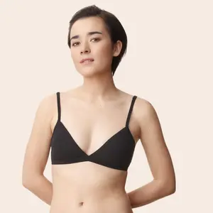Lulalu Delilah Wireless T-Shirt Bra - Soft, Comfortable Organic Cotton - Removable Padding