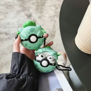 1 piece of Bulbasaur seed shaped headphone protective case, anti drop and durable silicone headphone case, Apple wireless Bluetooth headphone case, suitable for AirPods 1/2/3/4/pro/pro2/pro3, Protection, Shell