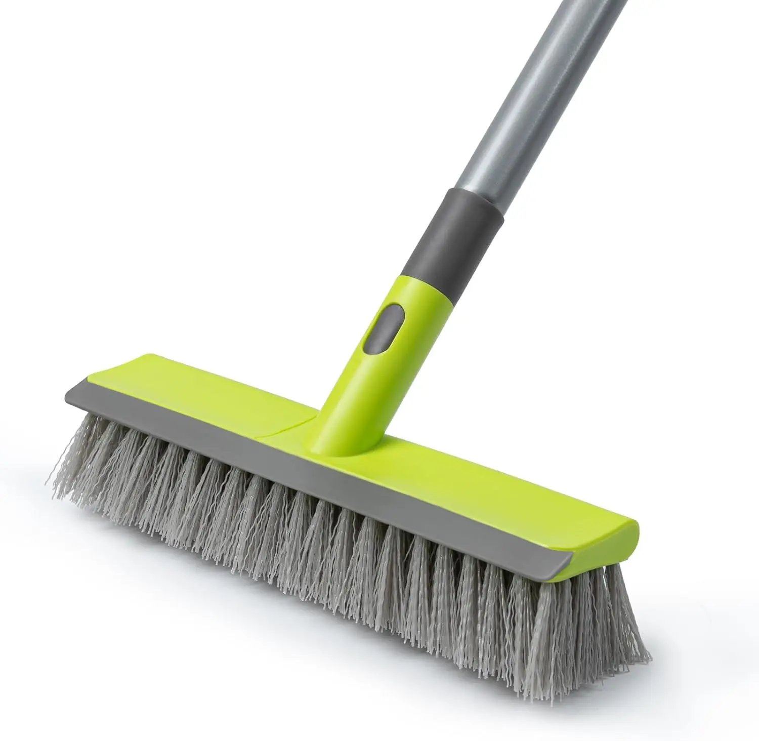 Floor Scrub Brush 2 in 1 Scrape and Stiff Bristle Deck Brush for Cleaning Concrete, Patio, Garage, Carpet, Kitchen and Bathroom 57" Long Handle