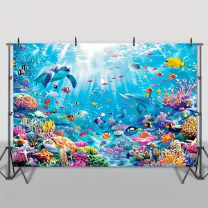 Underwater Oasis Wall Decor - Turtles, Fish & Corals Scene |     Perfect for Family Celebrations & Seasonal Home Decoration, Sea Turtle Decor