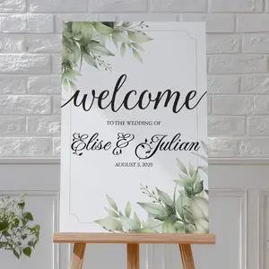 Elegant Custom Foamcore or Gloss Paper Wedding Welcome Sign - Personalized for Your Special Day