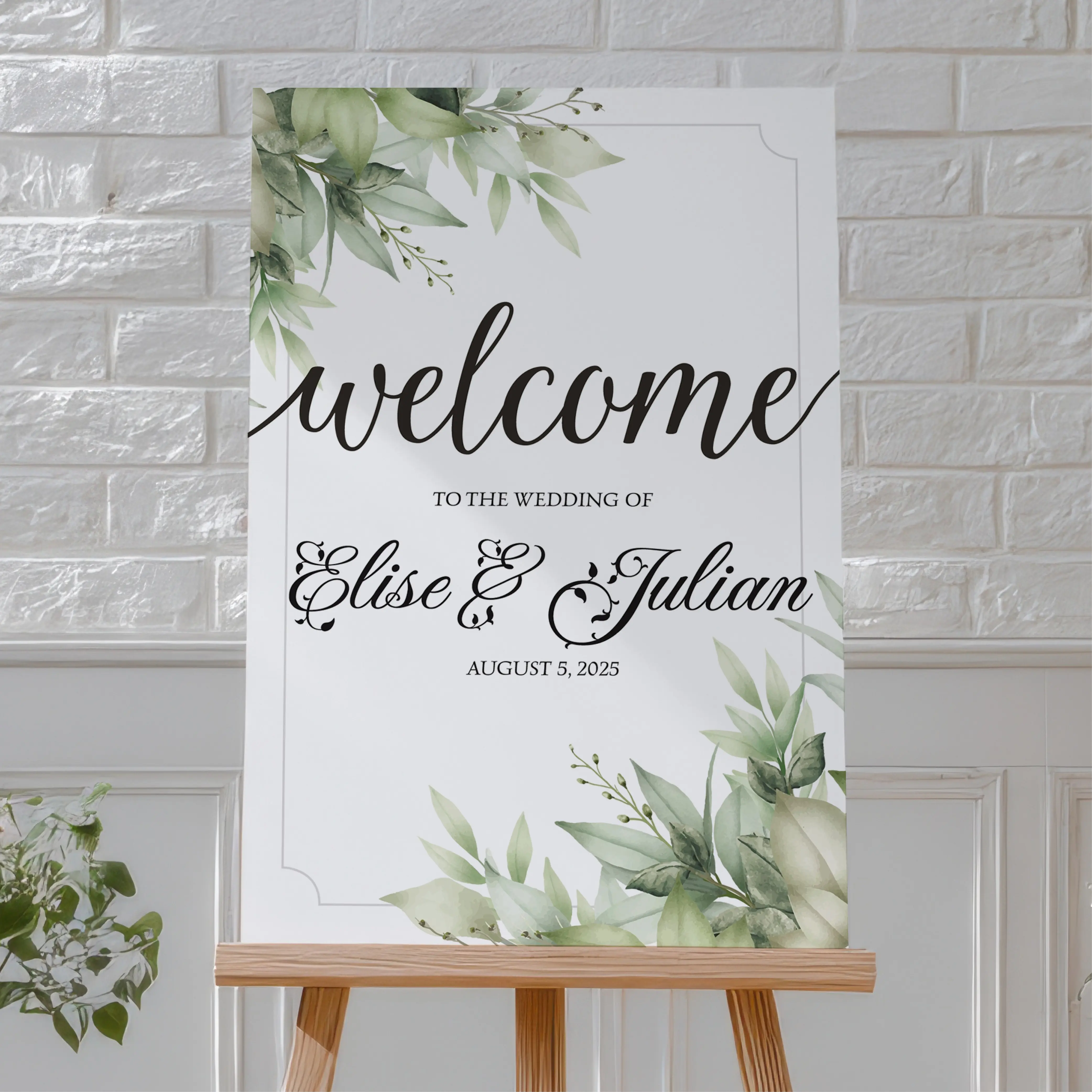 Elegant Custom Foamcore or Gloss Paper Wedding Welcome Sign - Personalized for Your Special Day