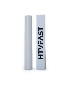 HTVFast HTV Vinyl Rolls Heat Transfer Vinyl - 11.8" x 20' Roll - Flexible & Stretchable PU Material-Easy to Cut, Weed & Transfer w/Heat Press/Home Iron-Works on Plastic, Wood, Ceramic & Fabric (White)