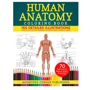 Human Anatomy Coloring Book: 150 Detailed Illustrations & 70 Fascinating Facts in an Anatomy and Physiology Workbook for Adults, Medical Students, & Nurses Focused on Advanced Body Systems Learning