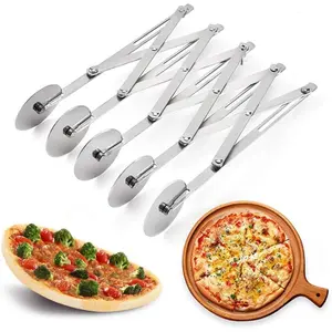 5 Wheel Expandable Stainless Multi-Round Pastry Cutter Pizza Slicer Roller Baking Cookie Dough Cutter Divider