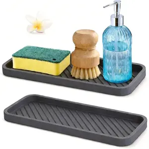 Silicone Drain Pad Set of 2, Ideal for Soap Storage, Soap Dish Holder, Soap Bar Holder, Soap Tray, Dishcloths, Liquid Dispenser, Small Accessories Organizer