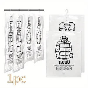 Hanging Vacuum Sealed Storage Bag, Space Saving Closet Compression Bag for Clothes with Hanger, Ideal for Wardrobe Organization