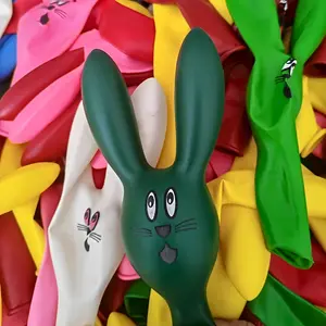 10pcs Cute Bunny Head Balloons - Mixed Color Latex, Perfect for Easter Celebrations and Festive Decorations with Long Ears Design, Decorative Balloons |   Vibrant Balloons |   Colorful Assortment, Birthday Balloons, Easter Room Decor