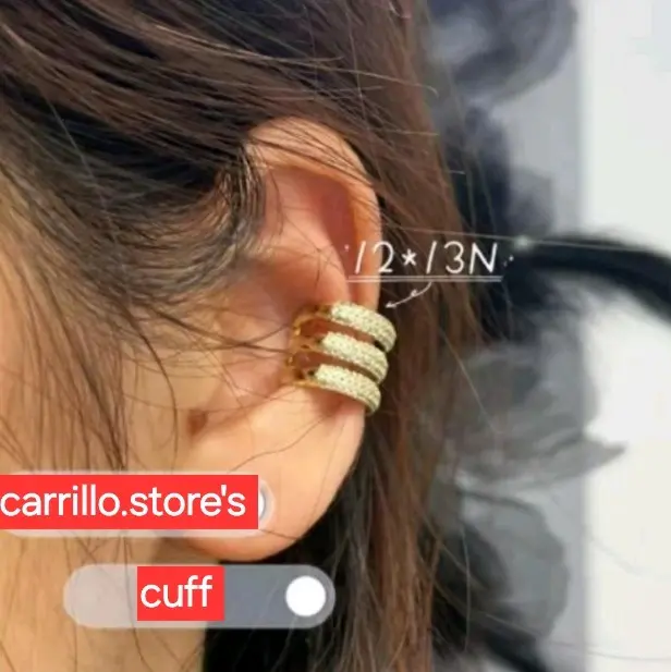Stone's Gold-Plated Cuff Earrings - Fashion Style (1 Pair, 2 Earrings) gold jewelry accessories women