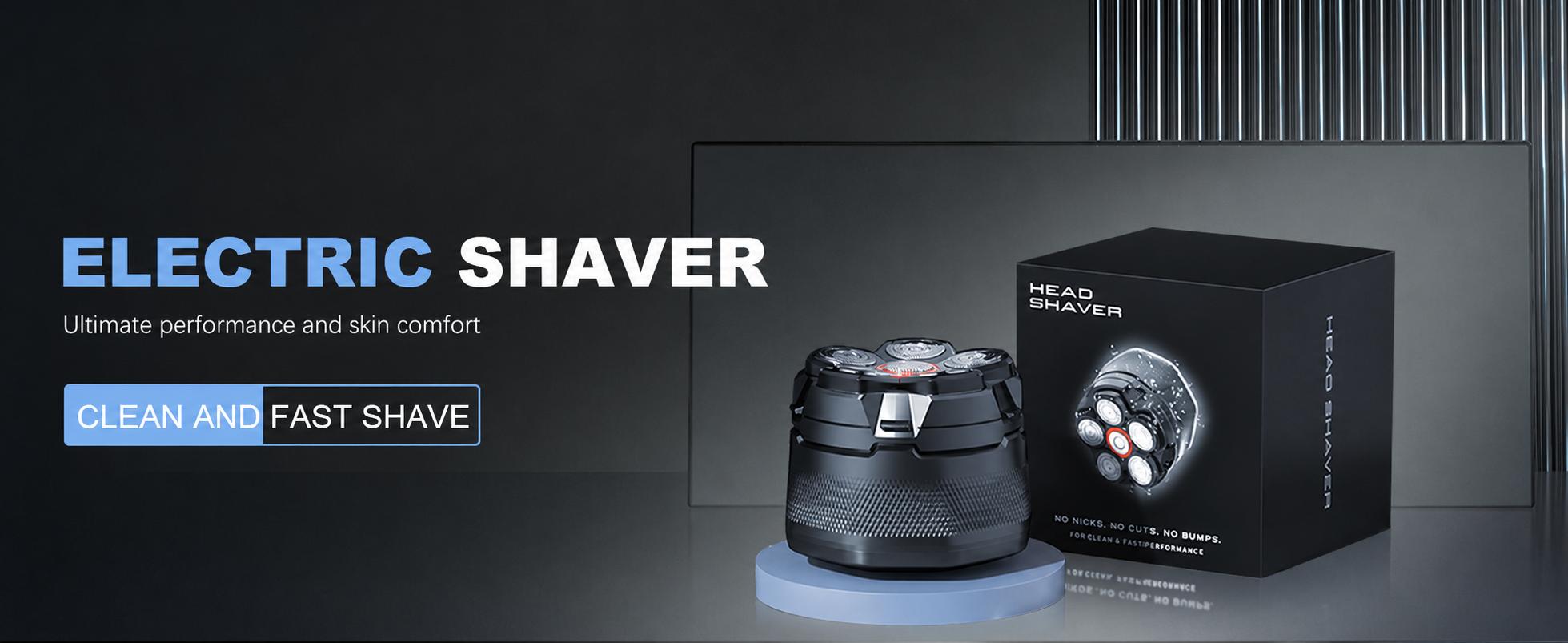 6D Electric Head Shaver for Bald Men, Waterproof Wet & Dry Rotary Razor with Magnetic Flex Heads and USB-C Charging, Cordless Skull Shaver, Black