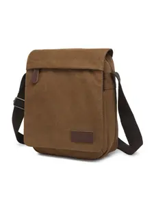 Men's Retro Canvas Crossbody Bag, Large Capacity Shoulder Bag for Outdoor Commuting, Fashionable Single-Shoulder Backpack