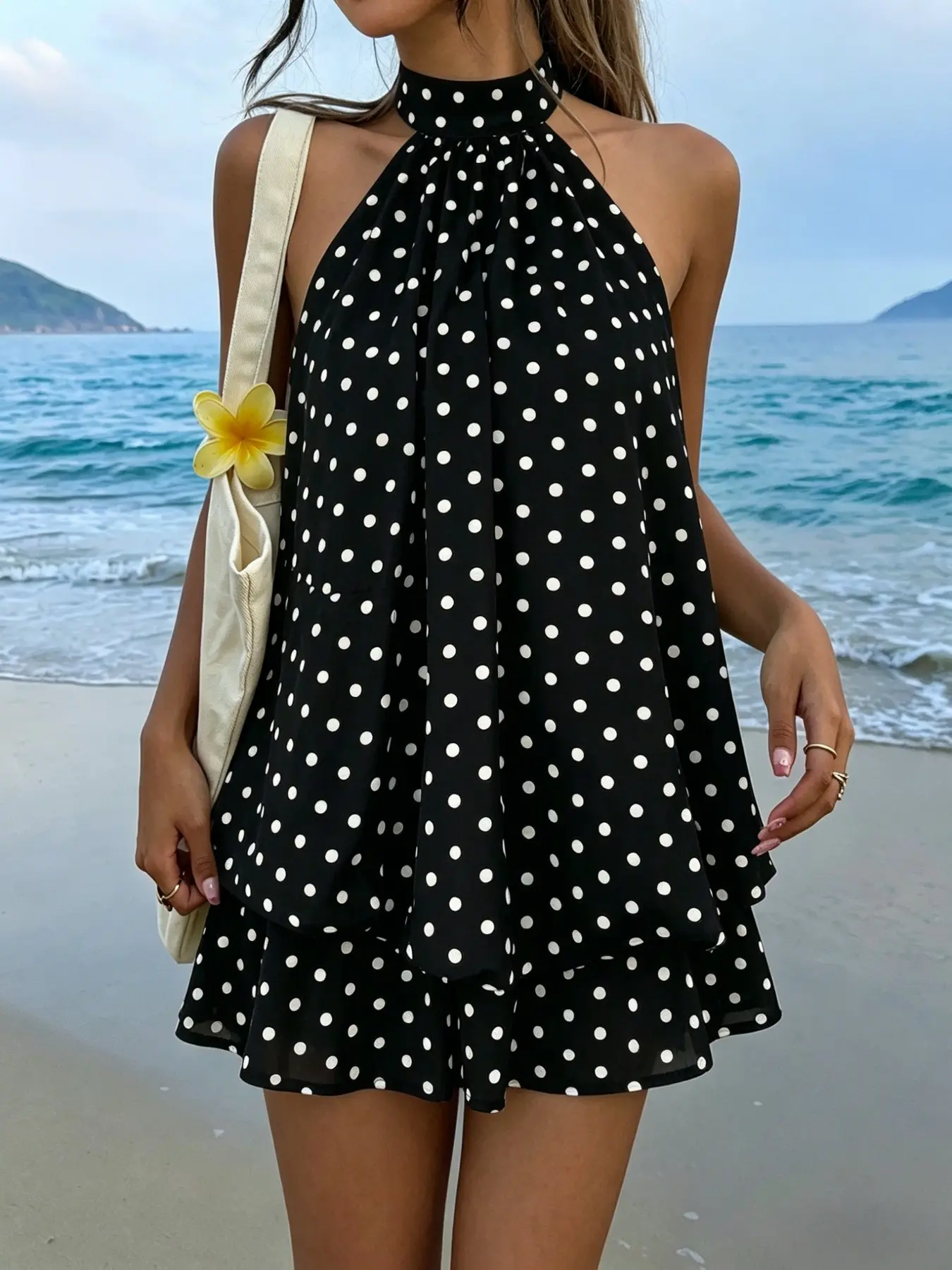Women's Summer Elegant Chic Versatile Slim-Fitting Halter Neck Backless  Short Mini Party Dress for Home Office Outdoor Wear - TikTok Shop