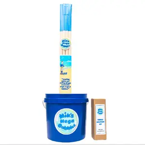 Mik's Mega Bubbles 'The Show Stopper' Kit - Giant Bubble Wand Kit with Hand Crafted Adjustable Size Wand One-Gallon Solution Concentrate and Two-Gallon Bucket for Family Fun