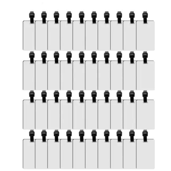 40 pcs Sublimation Luggage tag Blanks White Blank Travel Bag Tags with Strap Double Sided MDF Suitcase Label Tag with Slots Keychains Blanks campingessentials
