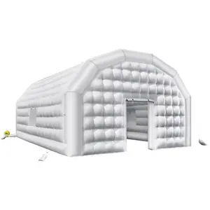 VEVOR Inflatable Nightclub, 26.2x 19.7x 13.1 ft Inflatable Party Tent with 1100W Blower Sandbag, Blow up Night Club with 2 Windows, Air Cube House for Event Birthday Wedding Party, White